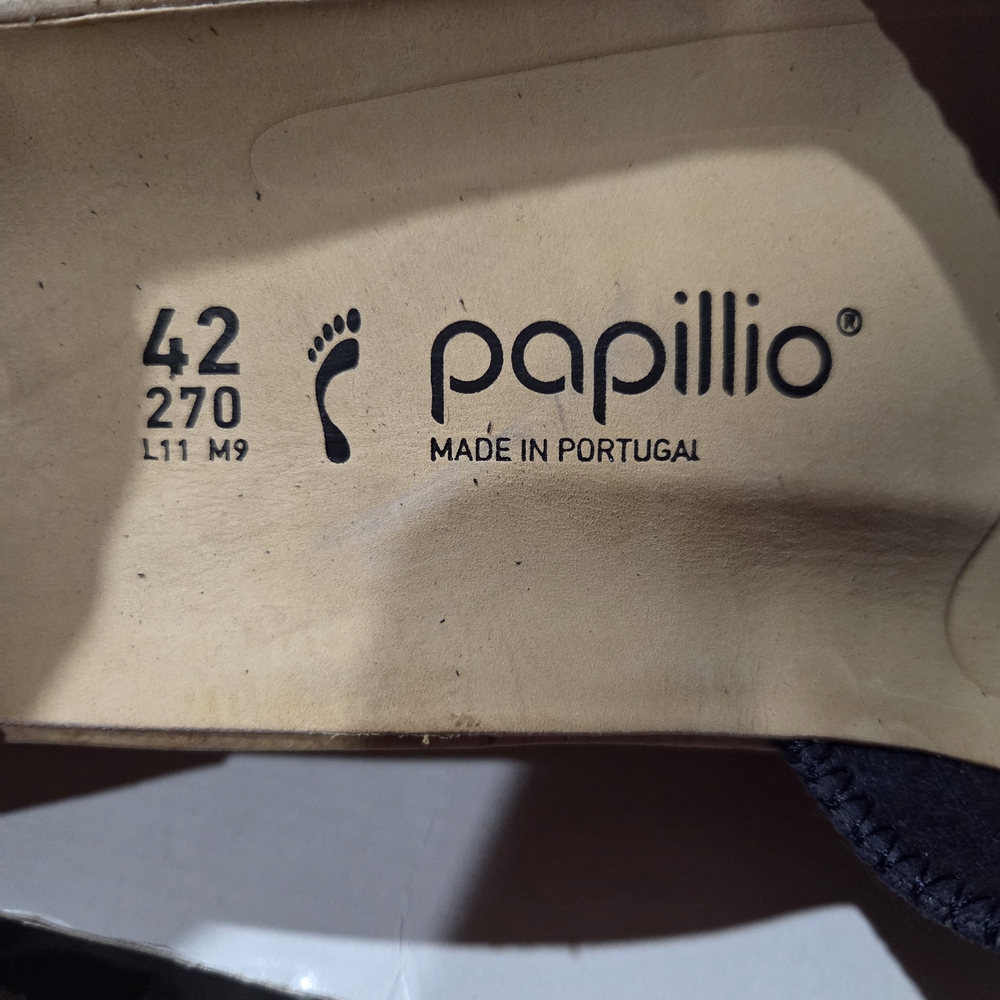 PAPILLIO Birkenstock GLENDA  Strappy Heeled Sandals  Midnight Narrow Fit Sz 11 - Picture 6 of 7